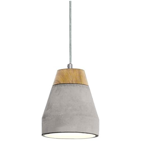 Lámpara colgante EGLO Tarega con diseño de hormigón y madera Cover