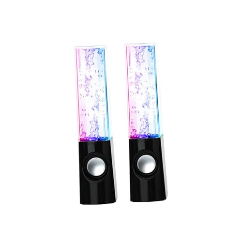CONGARTENO Colorful Led Water Dancing Speakers Bass Stereo Sound for Pc Smartphone and Laptop for Parties and Home Use Black