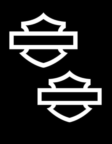 Motorcycle bar and Shield Design Vinyl Decal #2 Pieces Moto HD Club 5x4 (White)