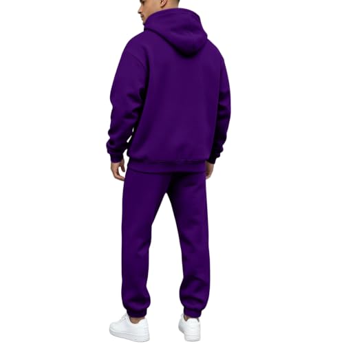 Mens Sweatsuits 2 Piece Set Fleece Hoodie Track Pants Joggers Tracksuit - image 6