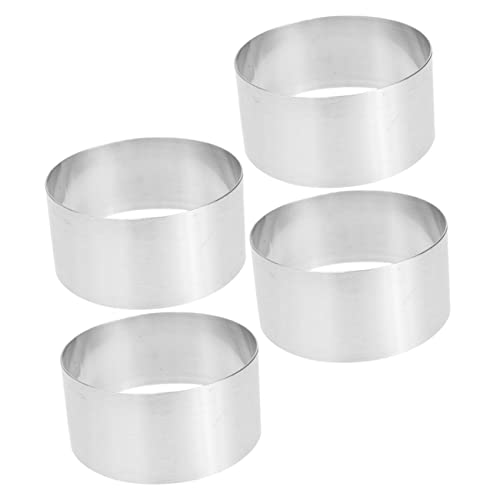 Hemobllo 4Pcs Stainless Steel Cake Mold Set Mousse Ring Baking Collar for Cake Decoration for DIY Desserts Easy Cleanup