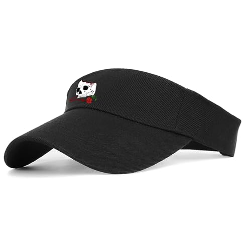 Image of Visors Hat for Women Sun Hat for Men Empty Top Black Running Visors Comfortable UV Protection Sun Visor for Travel Cycling