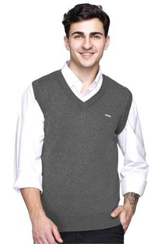 Image of V Neck Cotton Half Sweater for Man Winter Wear - Pullover Sweater for Men