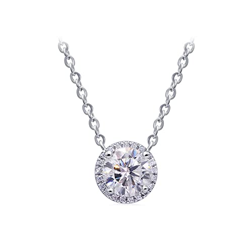 Pendentif moissanite 1 carat en or 14k, le cadeau d'anniversaire idéal