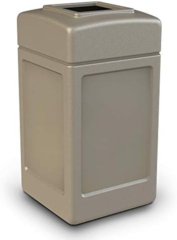 Commercial Zone Products 732102 Square Waste Container,Beige,42 Gallon