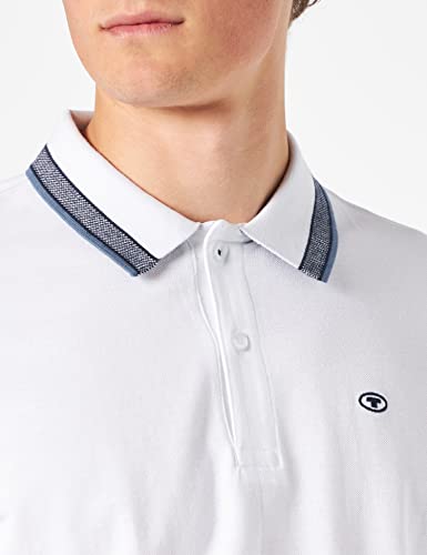 TOM TAILOR Polo Basic Piqué, Uomo, Bianco (White