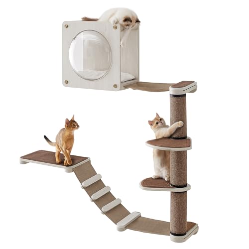 Feandrea Oasis Cat Wall Furniture, Set of 5, Scratching Post