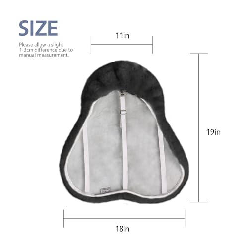 Image of Harrison Howard Plush Sheepskin Saddle Cover for English Saddles Seat Saver Ultimate Riding Comfort for Rider & Protection for Saddle Universal Size