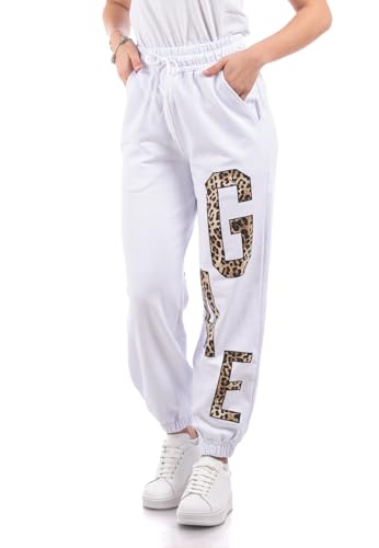 Pantalon jogger Gaelle GAABW00443 sweat noir motif animalier pour femme