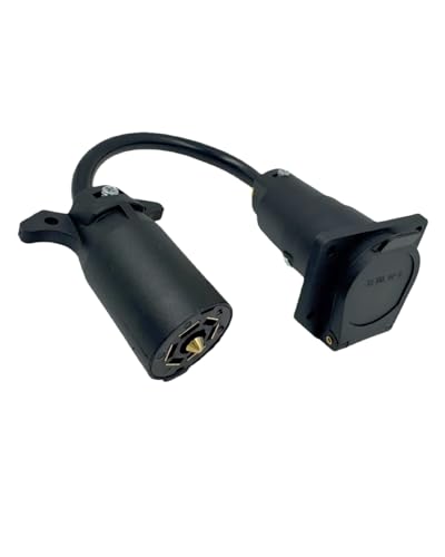 OWNDR 7 Way Connector Adapter with Power Switch Fit for Furrion Vision S RV Camera Systems and 7 Pin 12V Trailer Camera Sevices, Replace F2BC004XXBK FR87PR