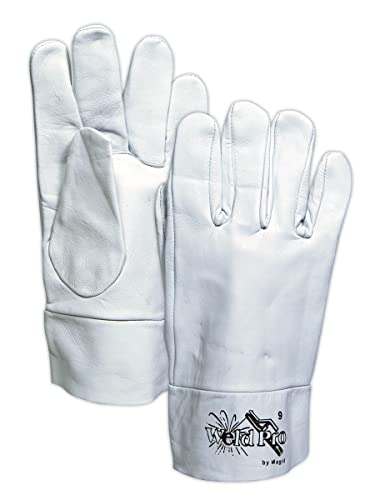 MAGID WeldPro 120B Goatskin Glove with 2 Cuff, Large, Gray