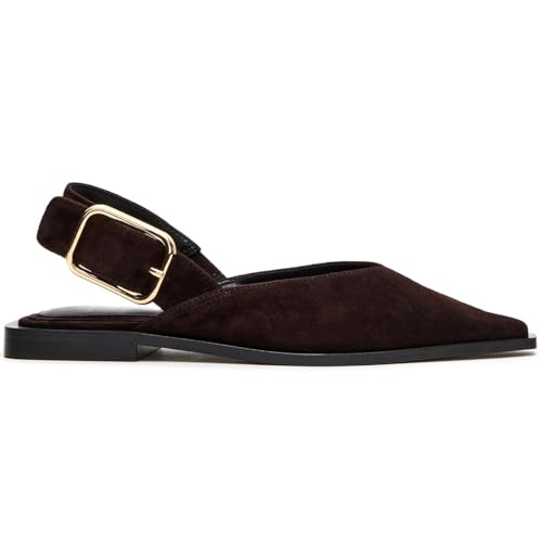 Image of Slingback Flat Shoes for Women Pointed Closed Toe Flat Mule Sandals Casual Comfortable Office Dressy Shoes