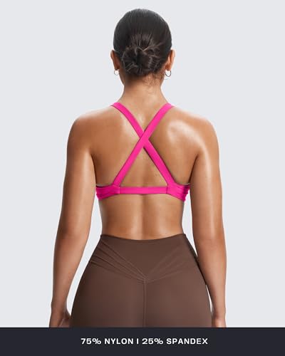 Image of Aoxjox Women's Satara Low Impact Sports Bra | chic front twist, widened cross straps, medium support,breathable fabric, workout fitness yoga crop tank, gym essential