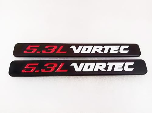 Image of Hood Door Side Emblems Engine 3D Badge Nameplate Decals Fits for 5.3l Vortec 2PCS (Black Red White)
