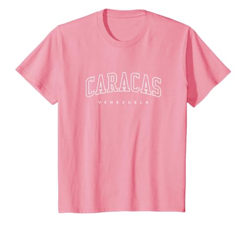 Caracas Venezuela Trendy Varsity Athletic Style T-Shirt, Youth, Pink, Large