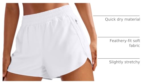 Image of CRZ YOGA Dolphin Athletic Shorts 3 inch | High Waisted, Mesh Liner, Quick Dry, Lightweight, A Zip Pocket, for Women