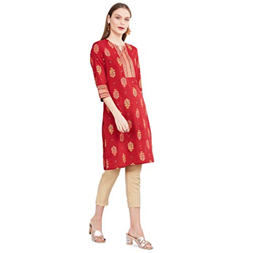 Image of Max Women Embroidered Three-Quarter Sleeves Kurta