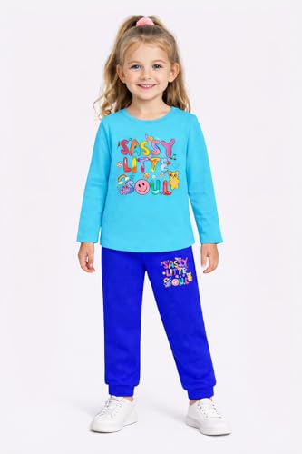 Image of TS LAVI TAVI Cotton Clothing Set for Girls Dress Full Sleeve T-shirt Top and Pyjama (Pack of 3)