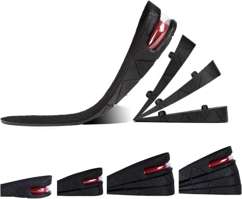 Heightened and Invisible Insole, Four-Layer Heel and Lift Cover with air Cushion for 1.2' to 3.5' Variable Height Men's and Women's boosters