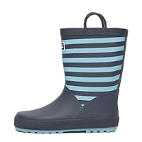Peter Storm Kids' Stripe Wellies with Grippy Outsole and Pull Handles, Kids' Wellington Boots, Children's Wellies, Children's Wellington Boots, Navy, UK5