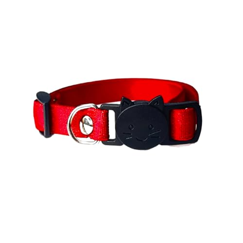 Coleira para Gato com Fecho Anti Enforcamento - VERMELHO