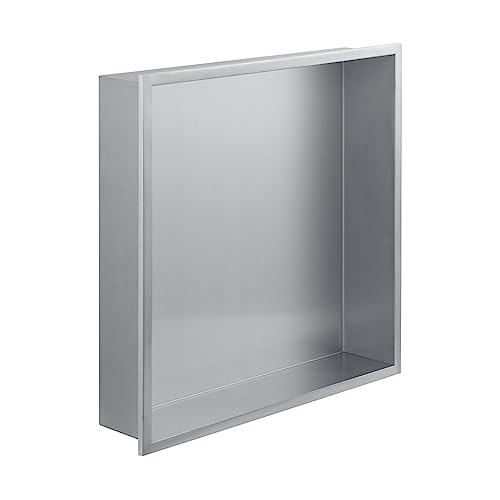 Hornacina de Ducha a Empotrar 30x30x7 cm | Acero Inoxidable | Estante de Pared para Baño | Diseño Moderno | Resistente a la Humedad | EUROSANIT