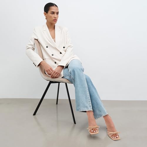 Image of Womens Heeled Sandals Open Square Toe Kitten Heels Sandals Slip On Bow Mesh Mules Heels Comfortable Dress Shoes for Party Wedding