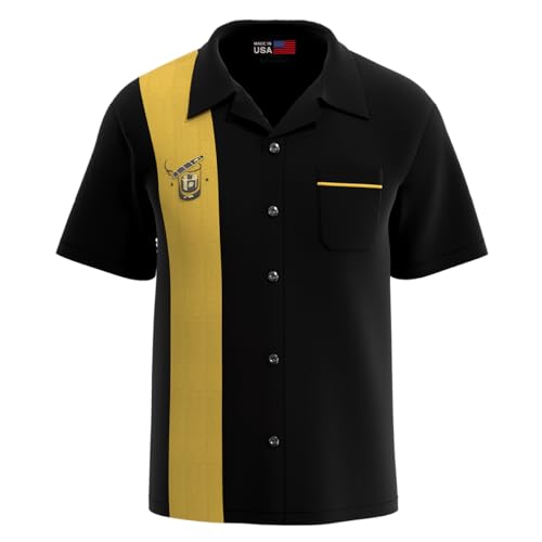 BeRetro Men's Cigar Button Down Bowling Shirt - Cuban Guayabera Smoking Shirt2