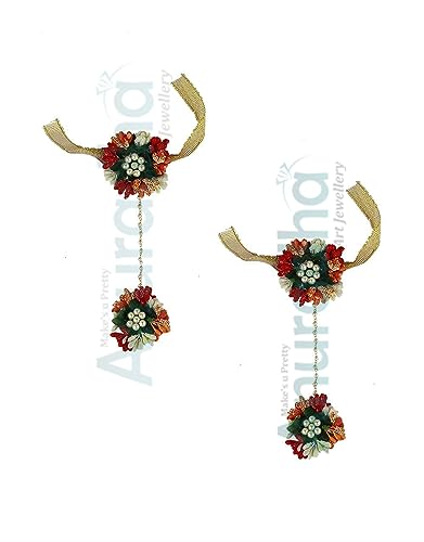 Artificial Flower Necklace Set For Women | Mehandi | Haladi Bridal Jewellery Combo Set | Wedding Flower Necklace Set For Stylish Women