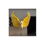  RKRXDH Alas de ángel con Disfraz, Hermosas alas de ángel de Plumas Amarillas Grandes para Adultos, exhibiciones, Accesorios de Tiro, Accesorios de Moda, Hechos a Mano Puros alas de ángel Grandes