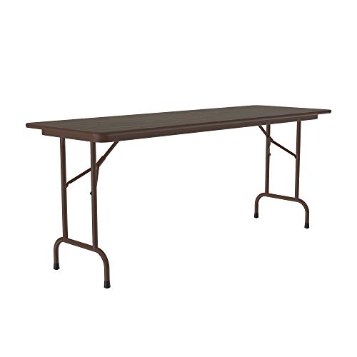 Correll Cf2472Px 01 High Pressure Laminate Fixed Height Commercial Duty Top Folding Table, Rectangular, 24" Width X 72" Length, Walnut #TOP2
