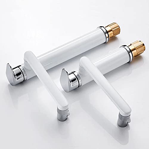 Mitigeur de salle de bain blanc haut au design architectural épuré - 3