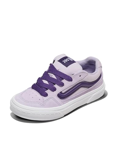 Vans Kids' Caldrone Shoe | Boys' & Girls' Low-Top Fashion Sneakers, Chunky Retro-Inspired, 2-Tone Canvas/Suede Lilac Mist, 12