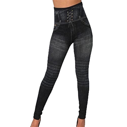 Women's Slim Fit Denim Leggings Classic High Waisted Skinny Stretch Butt Lifting Jeans Denim Jeggings with Pockets