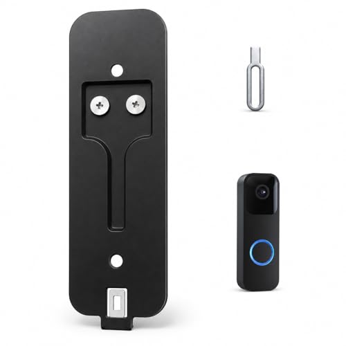 Backplate Replacement for Blink Doorbell 2-Hole Models Mounting Plate Repair Kit with Upgraded Metal Locking Clip and Removal Key Not for 3-Hole Models