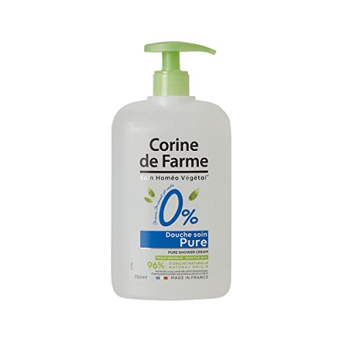 Corine de Farme - Douche Soin Pure 0% - Nettoie, Hydrate la Peau - pH Neutre, Sans Savon ni Colorant, 12 Ingrédients, Clean Beauty - Fabriqué en France - 750 ml