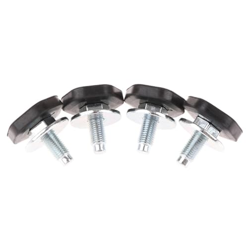 Paquete de 4 pies fijos antideslizantes M10 absorbentes de vibraciones para lavadoras de tambor - Patas de metal y goma para absorción de golpes