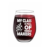 Jogskeor My Class Is Full of Treble Makers Wine Glass 15oz, Teachers Day Birthday Gifts Christmas Gifts for Women Men Music Lover Music Teacher