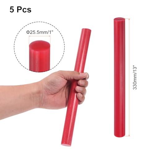 Image of uxcell 5 Pcs Red Plastic Rods 25.5 x 330mm ABS Styrene Round Stick Round Solid Bar DIY Model for DIY Toys Building Making Architectural Model Making