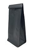 Flat Bottom Coffee Bags, Matte Black (12-16 oz), One Way Valve and Tine Tie (25 Count)