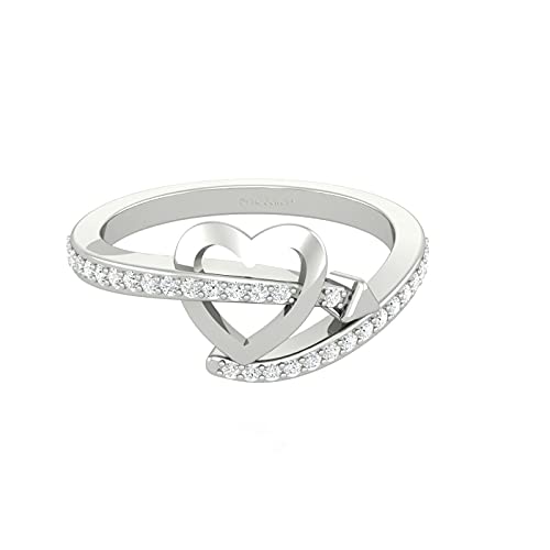 Bague de fiançailles cœur en argent massif, joaillerie fine haut de gamme