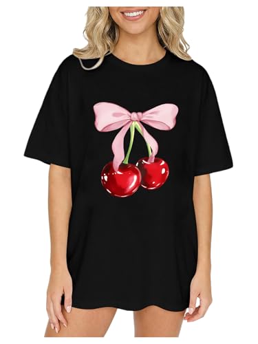 Image of RoseSeek Girl's Graphic Tees Short Sleeve Crewneck T Shirts Casual Summer Tops Cute Preppy Clothes