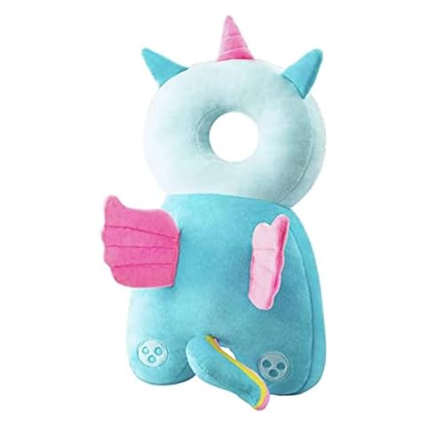 Odoukey Baby Head Protection Pillow, Infant Head Protective Cushion, Unicorn Shaped Backpack Wear Infants Headrest, Adjustable Infant Fall Protection Pillow for 4-24 Months Baby Walking Cover