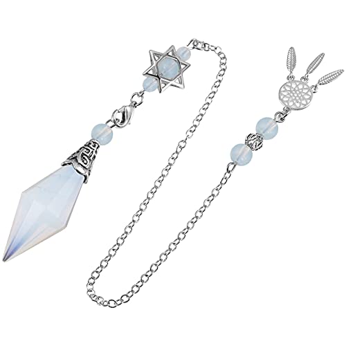 Pendule à pointe de cristal Opalite et attrape-rêve pour divination Reiki - 2