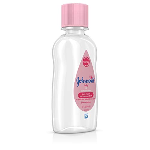 Image of Johnson's Baby Oil, Pure Mineral Oil to Prevent Moisture Loss, Hypoallergenic, Original 3 fl. oz (Pack of 2)