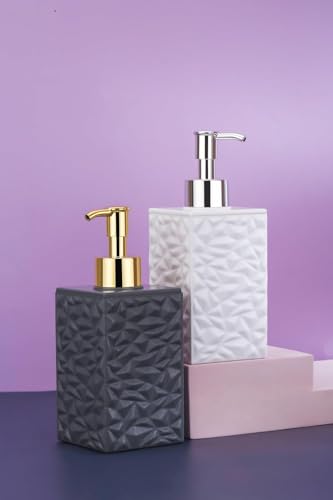 Image of Liquid Soap Dispenser with Toothbrush Holder | Refillable Plastic Hand Wash & Lotion Dispenser for Kitchen, Bathroom & Wash Basin | Ideal for Shampoo, Sanitizer (400Ml,Multicolor)