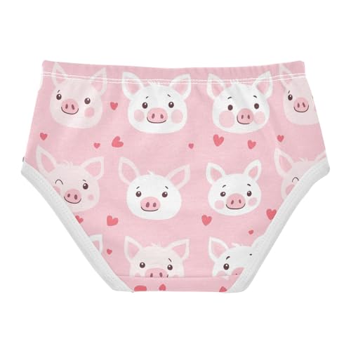 Wusikd Pig Face Girls' Underwear Cotton Pink Hearts Girls Briefs Soft Toddler Underwear 2T2