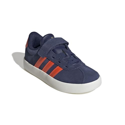 adidas VL Court 3.0 Hook and Loop Shoes Kids Schuhe, Dark Blue/Impact orange/Gold met, 31 EU