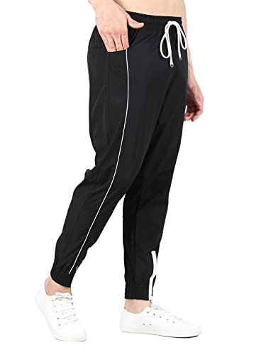 Image of CHKOKKO Men's Regular Fit Mid Rise Solid Sports Running Gym Track Pant Lower With Pocket