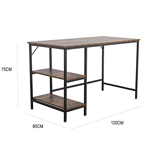 BAKAJI Scrivania con Libreria 3 Ripiani Tavolo da